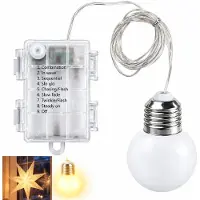 Dripio LED-Lichterkette für Papierstern, 2 m Kabel, batteriebetrieben, 3x AA