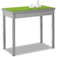 OEM Buch-Klapptisch Metall/Glas grün 80x40–80x80 cm