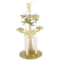 OEM Lichterspiel Glockenpyramide Gold Metall 4 Kerzen
