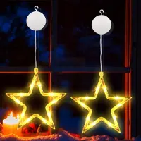 Dripio Fensterbeleuchtung 2er-Set, 10 warmweiße LEDs, batteriebetrieben, Timer