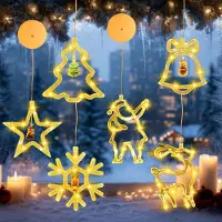 Dripio 6 LED Weihnachts-Saugnapflichter, Fensterdeko, warmweiß