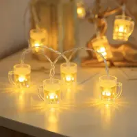 Dripio Lichterkette mit 10 Bierglas-LEDs, 1,5 m, batteriebetrieben