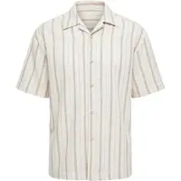 Urban Classics Striped Structured Resortshirt lightsand XL
