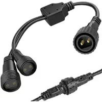 OEM Lichtsnoerconnector IP65 Y-Verteiler 2-Wege für Außen