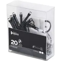 OEM LED-Lichterkette, 20 kaltweiße LEDs, inkl. Batterien, 5 cm Abstand
