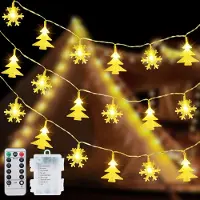 OEM LED-Lichterkette 40er Schneeflocken 6 m 8 Modi Fernbedienung