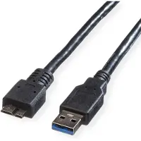 Roline USB 3.2 Gen 1 Kabel, A ST - Micro B ST, schwarz, 0,8 m