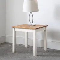 OEM Lampentafel massiv Eiche, weiß & Eiche, 50x50x48 cm