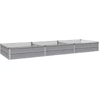 Syfax Hochbeet im Garten Grau 240 x 80 x 24 cm Verzinkter Stahl