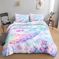 HOSIMA Bettwäsche-Set Meerjungfrauenschwanz 155x220 cm 2-teilig Mikrofaser mit Reißverschluss