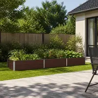 vidaXL Hochbeet im Garten Braun 240 x 80 x 24 cm Stahl
