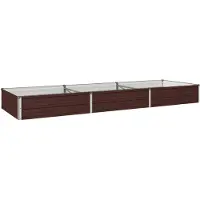 Syfax Hochbeet im Garten Braun 240 x 80 x 24 cm Verzinkter Stahl