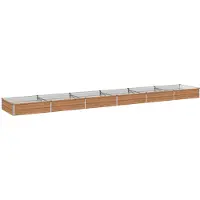 Syfax Hochbeet im Garten Holz Braun 480 x 80 x 24 cm Verzinkter Stahl