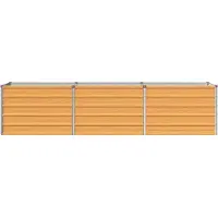 vidaXL Hochbeet im Garten Holz Natur 240 x 40 x 55 cm Stahl