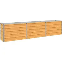 Syfax Hochbeet im Garten Holz Natur 242 x 40 x 55 cm Verzinkter Stahl