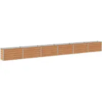 Syfax Hochbeet im Garten Holz Braun 600 x 40 x 55 cm Verzinkter Stahl