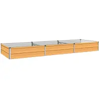 Syfax Hochbeet im Garten Holz Natur 240 x 80 x 24 cm Verzinkter Stahl