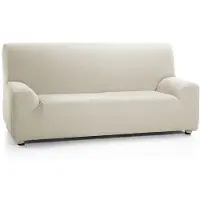 Benza Ibenzoa Elastische Sofahusse für 4‑Sitzer (220–260 cm), Elfenbein – perfekte Passform, hochwertiger Stoff, hergestellt in Spanien, Verpackungshöhe 43,8 cm