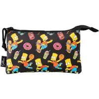 OEM The Simpsons Federmäppchen, 3 Fächer, Bart Simpson, Polyester