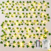 Dripio Efeu-Lichterkette 10 m, 100 LED, batteriebetrieben, warmweiß