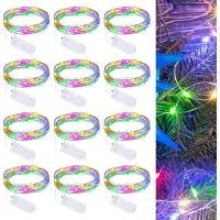 Dripio LED-Lichterkette 12er-Set, 3 m, 30 LEDs, bunt, Kupferdraht