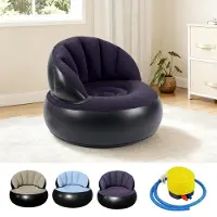 Dripio Opblaasbare bank met pomp, 77x77x58 cm, donkerblauw, indoor/outdoor