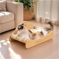Merkloos Avont Sisal-Kratzbaum für Katzen, aus massivem Holz, Kratzmöbel ohne unnötigen Schnickschnack, Kratzmöbel-Bank für Wohnungskatzen - Größe: Groß