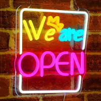 Dripio LED Neon "Wir sind geöffnet" Schild 30,5x30 cm USB