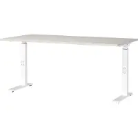 Dripio Schreibtisch höhenverstellbar 160x91x80 cm lichtgrau/weiß