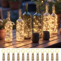 Dripio LED-Flaschenlichtkette 2 m, 20 LEDs, warmweiß, 12 Stück