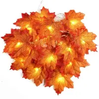 Dripio Ahornblatt-Lichterkette 3 m, 20 LEDs, batteriebetrieben, Herbstdeko
