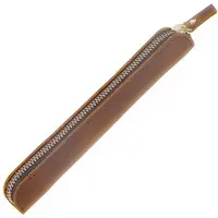 Merkloos Bleistiftetui Nachhaltiges Crazy Horse Leder - Etui - Organizer - Schlüsselmäppchen - Wasserabweisend - Kompaktes Design 19x3x1,5 cm