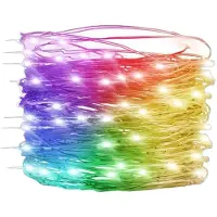 Dripio LED-Lichterkette 5 m Kupferdraht RGBY Farben Batteriebetrieb