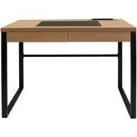 OEM Schreibtisch 100x50,3x74 cm, Holz/Metall, mit Schublade, kompakt