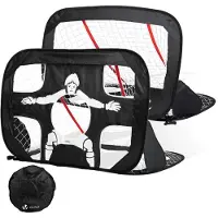 Merkloos Fußballtor Fußballtore Klapptor - 2 in 1 - Pop-up - Set mit 2 Stück - Trainingstor und Spieltor