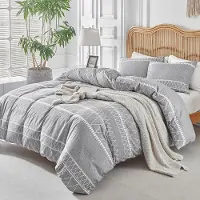 Trankielo - Bettbezug-Set 150x220 cm - 100% Mikrofaser - Boho-Muster mit Kissenbezügen 50x75 cm