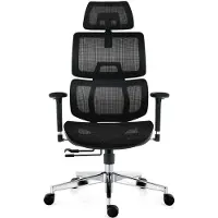 Selius Ergonomischer Bürostuhl, komplett schwarz – Verstellbare 3D-Armlehnen – Tragfähigkeit: 150 kg