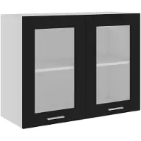 vidaXL Küchenschrank Hängeschrank und Unterschrank für Küchenzeile Einbauküche Modulküche Stauraum Aufbewahrung aus Spanplatte zum Selbstaufbau Hängeglasschrank 80cm Weiß