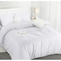 Trankielo – Bettbezug-Set 220x260 cm – Mikrofaser, Weiß – Inklusive 2 Kopfkissenbezügen 50x75 cm