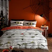 Trankielo - Leuchtendes Bettwäsche-Set – Einzelbett – Polybaumwolle – Weiß – Mit Kissenbezug