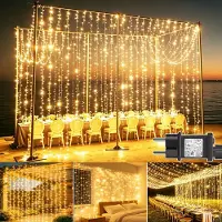 Dripio LED-Lichtgordijn 3x3 m, 300 warmweiße LEDs, IP65, 8 Modi, Timer