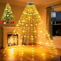 Dripio Weihnachtsbaum-Lichterkette, 2 m, 400 LEDs, Sterne, Timer, IP44