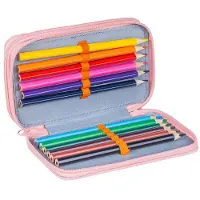 Gimboo Schulmäppchen mit Inhalt Daisy Rosa 2 Fächer Federmäppchen Stifteetui Kinder