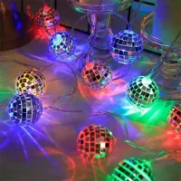 Dripio LED Lichterkette mit Spiegelkugeln, 3m, 20 LEDs, USB, mehrfarbig