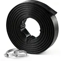 Vevor Rückspülschlauch 2 Zoll 30,48 m PVC Flachschlauch Ablaufschlauch für Poolentwässerung und Bewässerung mit 90 psi, Anschlusswahl ohne Vorinstallierte Kupplungen für Verschiedene Pumpensysteme