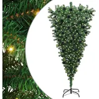 vidaXL Umgedrehter Kunst Weihnachtsbaum mit Kugelset Grün 180 cm PVC