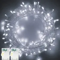 Dripio Lichterkette 5 m, 50 LEDs, kaltweiß, Timer, IP65, 2 Stück