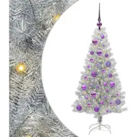 vidaXL Weihnachtsbaum Silber 120 cm PET
