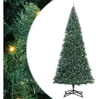 vidaXL Künstlicher vorbeleuchteter Weihnachtsbaum mit Kugelset Grün