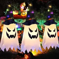 Dripio 3er Set Halloween-Dekoration, leuchtende Hexenhüte, hängend, batteriebetrieben